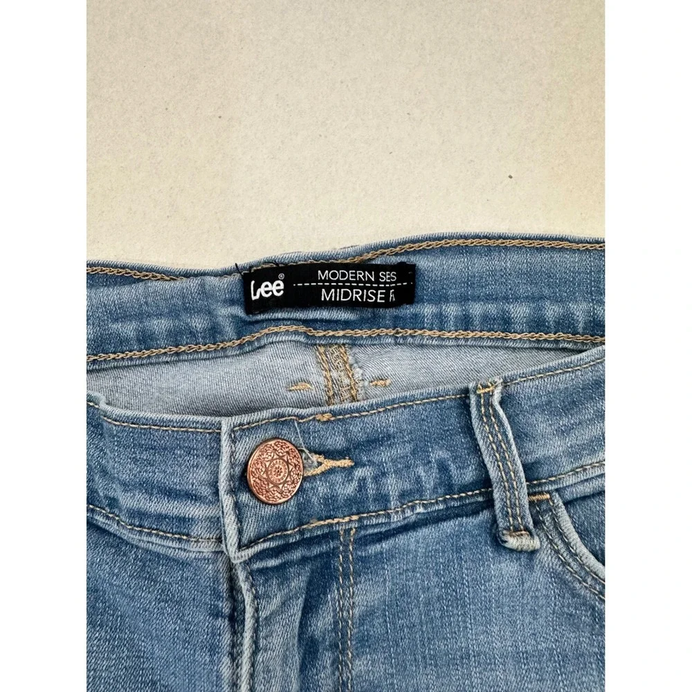 Lee Modern Series Mid Rise Denim Bermuda Shorts Light Wash 11